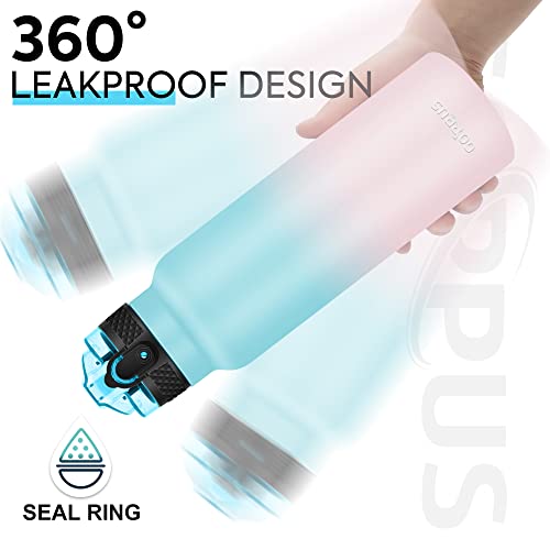 GOPPUS 750ml/24oz Insulated Water Bottles with Straw 0.75 Litre Metal Bottles Steel Thermal Flask Stainless Steel Gym Bottle Double Walled Drinks Bottle Leakproof Hot/Cold Water Flask BPA Free - Image 3