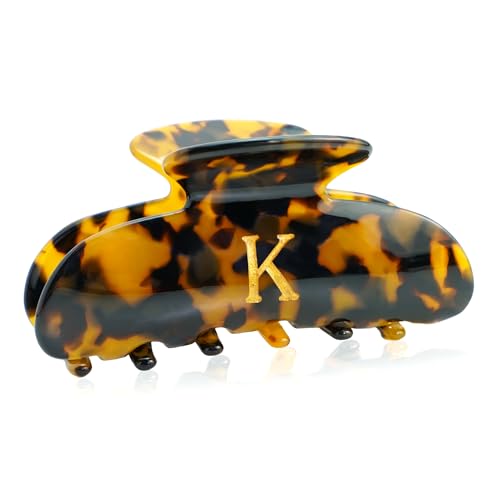 Image of Initial Cute Hair Clips - Tortoise Shell Letter Elegant Hair Claw Clips, Fashion Glitter Claw Clips Durable Hair Clips, Wedding Gift, Bridesmaid Gifts, Birthday Gifts, Christmas Gift, Letter K