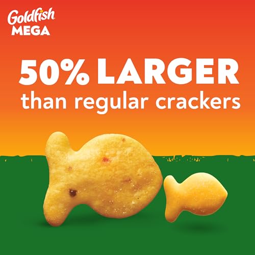 Image of Goldfish Mega Bites, Cheddar Jalapeno Crackers, 5.9 Oz Bag (Pack of 2)