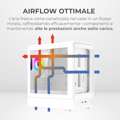 Gabinete Noua Nexus PH100 MicroATX Compacto para Gaming con Ventana de Vidrio Templado y Ventilador ARGB PWM Blanco miniatura 6