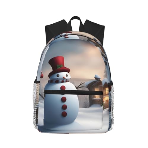 Sac à dos Noël imprimé bonhomme de neige le cadeau de voyage idéal noir