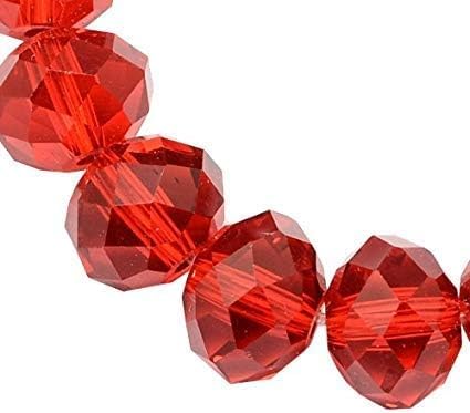 Perlin Pack of 120 Czech Bohemian Crystal Beads, 4 mm, Faceted Rondelle, Red, Klein - Image 3