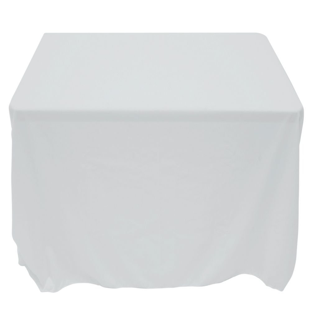 Tablecloth White Square Spun Polyester - 52" x 52" by HUBERT – 52" x 52" (Square), Polyester, White, Model BTC2-52X52-100