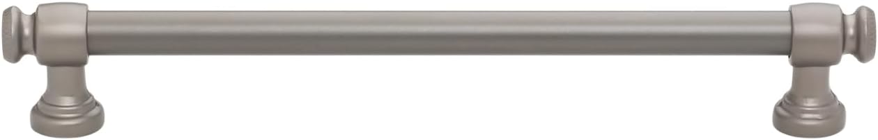 GlideRite Hardware 7-5/8 in. (192mm) Center-Center Modern Solid Steel Euro Cabinet Bar Pulls, Graphite, 4361