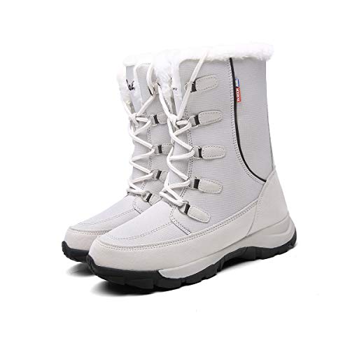 Mujer Botas para Raquetas de Nieve Zapatos de Invierno a Prueba de Agua, Forro y Suela de Goma Isotherm Transpirable y Duradero 41 EU Gris,25.5 cm talón a los pies