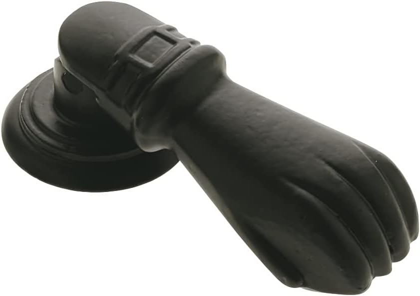 Amig - Black Door Knocker for Exterior or Interior Entrance Doors with Rustic Style Cuff Shape - 113 x 54 mm | Solid Steel Knocker with Black Epoxy Finish Anti Corrosion