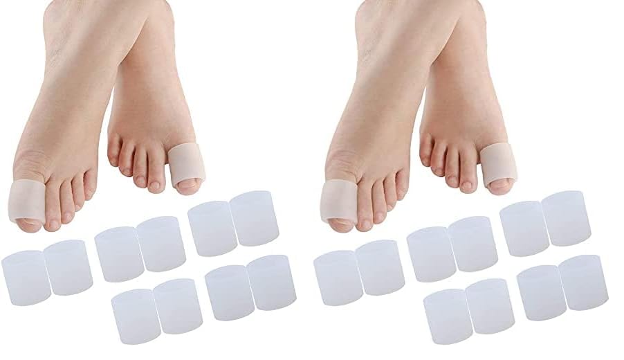 Image of Povihome 20 Pack Big Toe Sleeves, Gel Toe Protectors, Gel Toe Caps Pads for Big Toe Protect, Stubbed Toe,Crossing Toes,Corns and Calluses