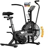 Eryntix Air Bike, Exercise Bike with Magnetic & Air Resistance Fan Bike, Stationary Bike for home Cardio Workout, Adjustable Indoor Cycling Bike with APP & Dual Action Handlebars, 350lb Capacity