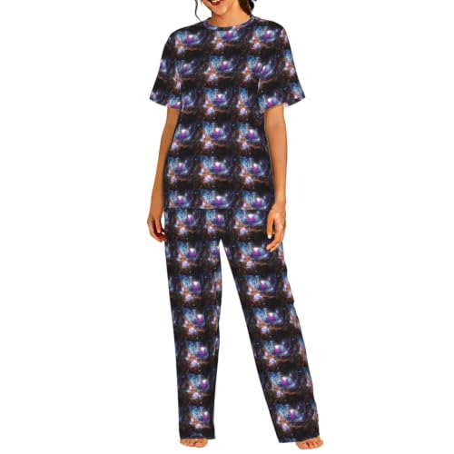 Pyjama galaxie femme ensemble anti-transpiration pour sommeil léger et serein