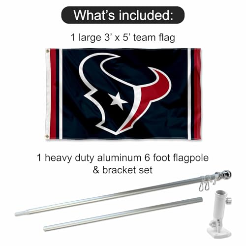 Houston Texans flag pole kit WinCraft mât drapeau NFL support mural