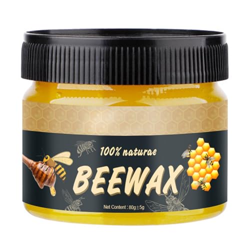 Tomvorks Limpiador Multifuncional de Cera de Abejas para Muebles, Cera para Pulir, Pulido Impermeable Gabinete Mesa, 40g (80g)