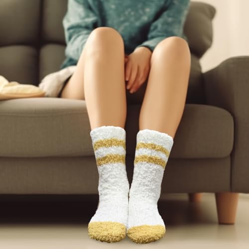 Image of Womens Fuzzy Socks, Cozy Fluffy Slipper Sock, Soft Winter Plush Socks Comfy Home Sleep Xmas Gift for Adults
