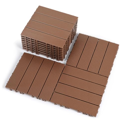 Baldosas de madera 30x30 cm autodrenantes con sistema de clic para suelo de terraza