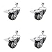 Thermoplastic Rubber Swivel Threaded Stem Caster Set of 4 w/3.5" x 1.25" Gray Wheels and 1/2" Stems - Includes 4 with Total Lock Brakes - 920 lbs Total Capacity - Service Caster Brand