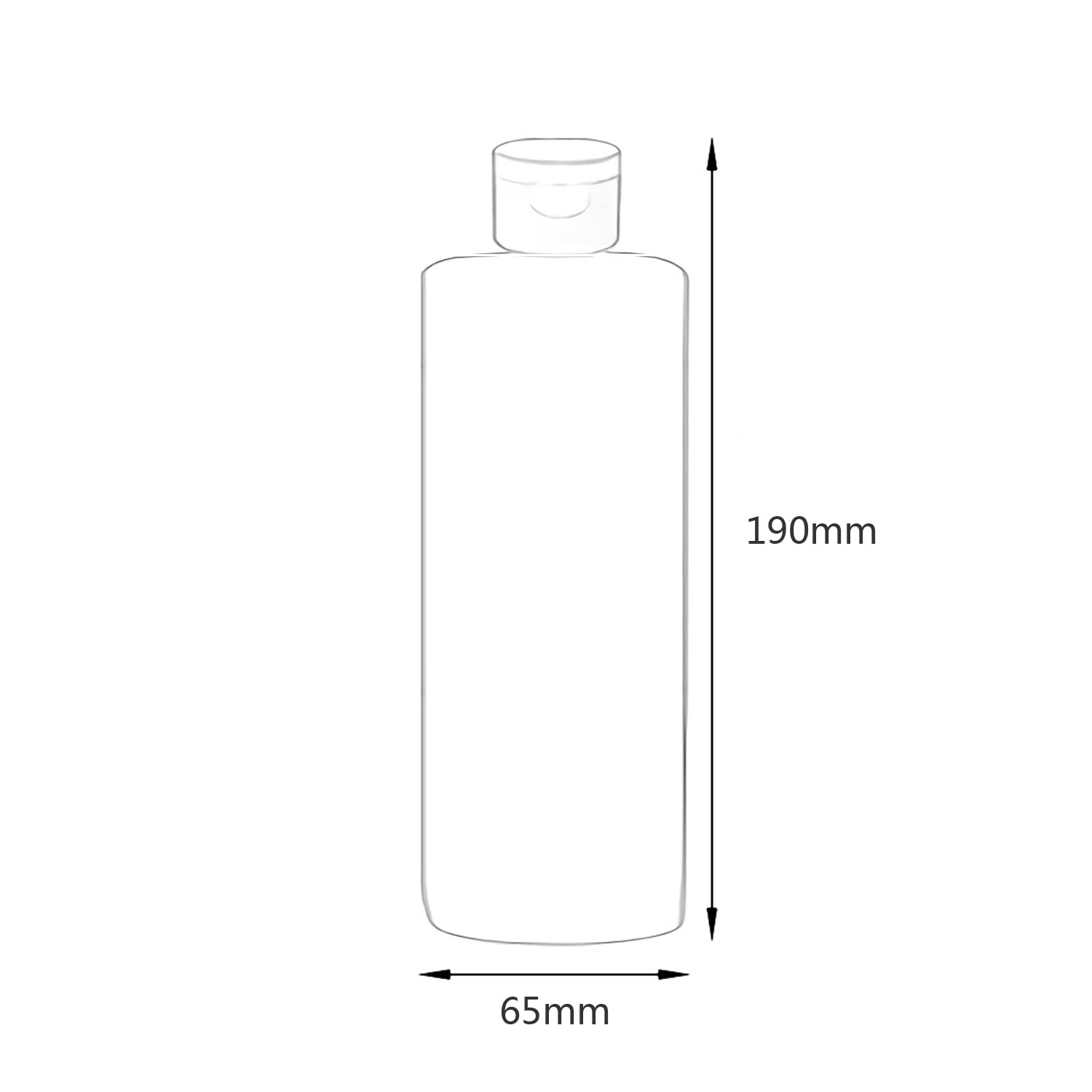 4 Pezzi 500 ml Marrone Bottiglie di plastica PET con Tappo Flip Top Nero, Spalla Piatta Vuoto Contenitori per Cosmetico, Bottiglie da Viaggio per Lozioni, Liquido, Olio