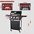3-Burner Outdoor BBQ Propane Gas Grill, 30000 BTU, Portable Outdoor Gas Grill with Foldable Side Shelves, Built-in Thermometer, Easy Assembly for Backyard, Camping and Tailgating