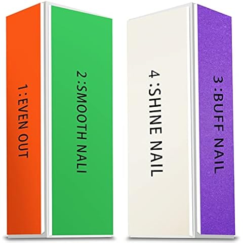 Maryton Professional Nail Buffer Block - Ultimate Shine Nail Buffing Block with 4 Way Buffing Methods, Smooth & Buff & Shine All-in-one Buffer for Optimum Natural Nail Care, 2 Count Cover