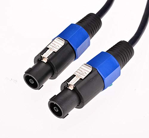 2pack 50 ft male speakon to speakon cables professional 12 guage awg audio cord dj speaker cable wire with twist lock - 2 conductor