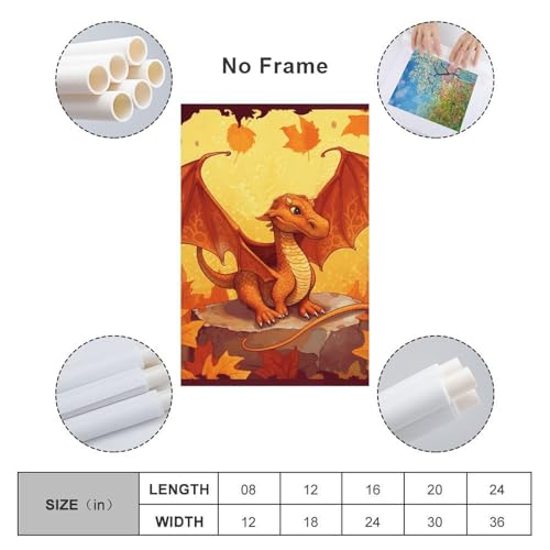 Tableau moderne dragon orange en impression haute definition pour decoration murale