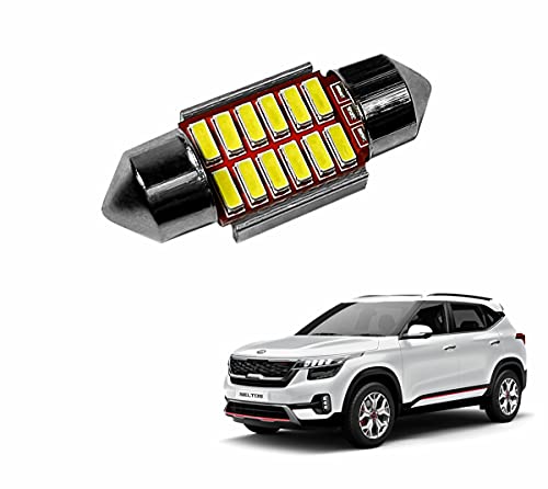 Image of Car Interior 12 SMD Extremely Bright Dome LED Interior Roof Light Reading Bulb Lamp For Kia Seltos (5W, White, 1 Pcs)