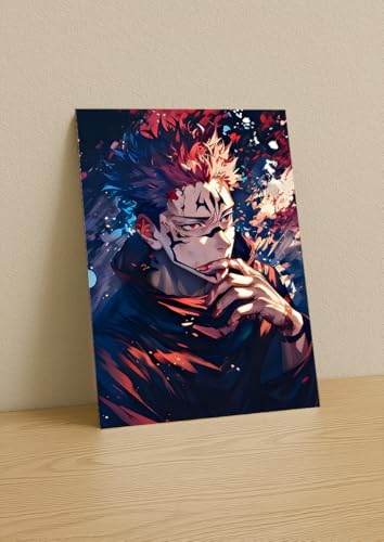 Image of NIJUKA Anime Printed Metal sheet Poster For Home And Room Decoration | For Anime Art Fans Boys And Girls (Sukuna 20 finger devil)