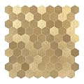 Hexagon Peel and Stick Metal Backsplash, 10-Sheet Peel and Stick Tiles Hexagon Mosaic Tile Stick on Backsplash for Kitchen Bathroom Fireplace