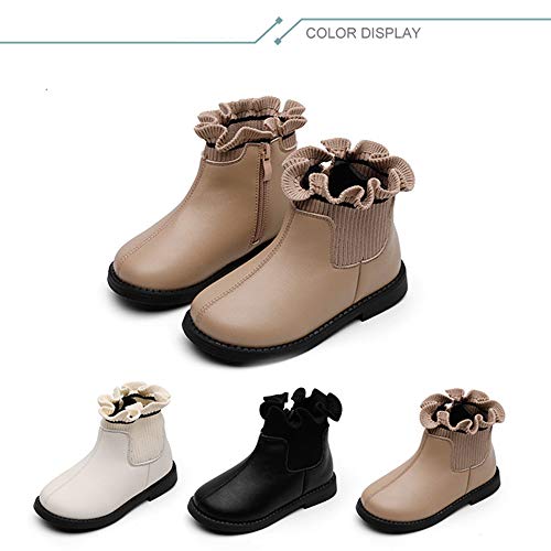 Dayiss Fashion Cute Toddler Little Girl's Boots Waterproof Ankle Short Boots Side Zipper Winter Snow Boots Warm Flat Dress Shoes3