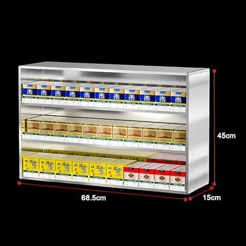 Store Display Rack Wall Mounted Storage Rack Supermarket Convenience Store Automatic Cigarette Rack Space Saving Assembled Display Cabinet,Cigarette Display Case,Wall-Mounted Aluminum Alloy image 3
