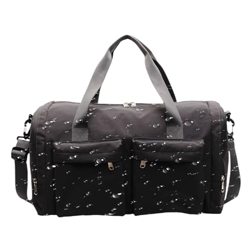 Bolsa de viaje plegable, bolsa plegable para deportes y viajes | Bolsa de viaje portátil con asas para deportes hospitalarios caminatas fin de semana avión camping trabajo, Negro , ver descripción