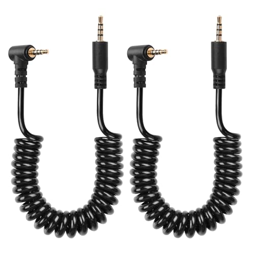 CERRXIAN Cavo audio da 2,5 mm TRRS a 4 poli maschio a maschio stereo audio ausiliario cavo arrotolato per videocamera, fotocamera, telecomando fotocamera, cuffie (M to ML)