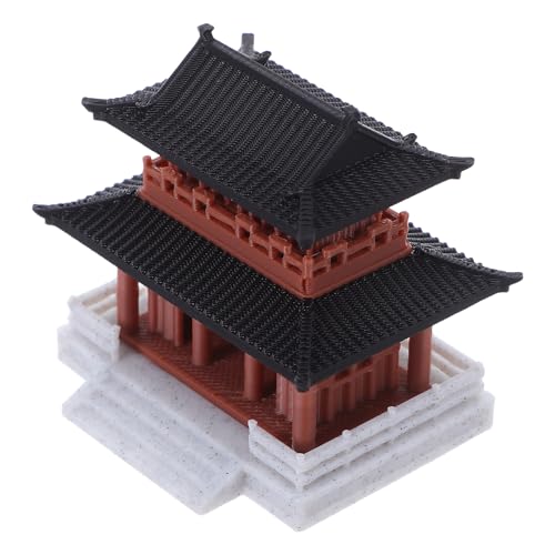 COLLBATH Miniatura Padiglione Retrò a Doppio Strato Ornamento per Micro Paesaggi Decorazione Compatta per Acquari Terrari e Ambienti Zen