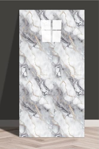 10 Adet 60X30 Kendinden Yapışkanlı Pvc Duvar Paneli, Gri, 30 X 61, Mr1801