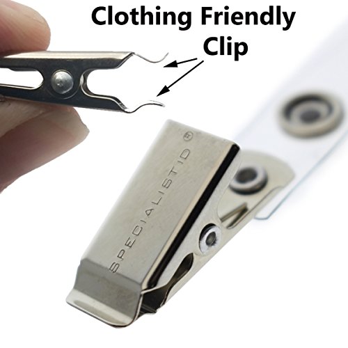25 Pack - Premium Clothing Friendly ID Badge Clips - Metal Alligator Swivel