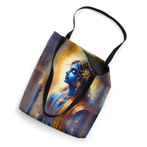 Bolso Tote con Retrato Divino Sri Krishna en Acuarela miniatura 2