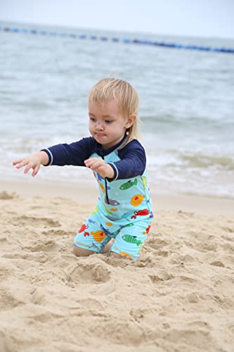 Image of HUAANIUE Toddler Boy Swimsuit Rashguard One-Piece Swimwear 0-6 Years