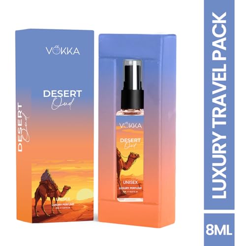 Image of Vokka Pocket Perfume Desert Oud 8ml | Unisex Luxury Long Lasting Arabian Perfume For Men And Women | Arabic Woody Scent Eau De Parfum | EDP Fragrance for Gift | Notes: Spicy Agarwood Ambery