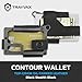 Trayvax Contour Wallet, RFID Front Pocket Money and Credit Card Holder, Minimalist Slim Leather Metal Wallet for Men and Women, Black Stealth Black