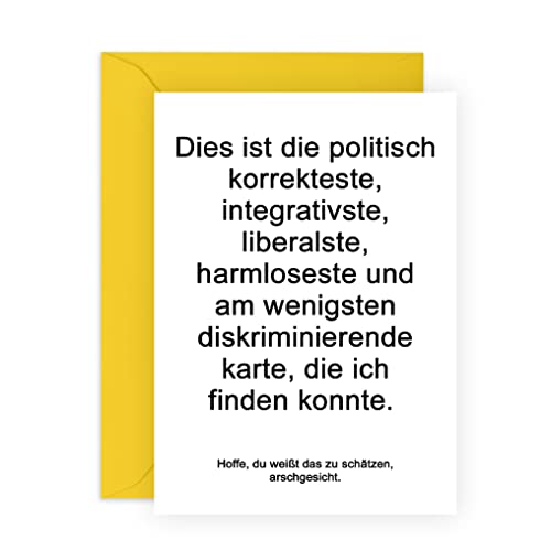 Central 23 Lustige Geburtstagskarte für Ihn – politisch korrekteste Karte – Grußkarte für Männer und Frauen – mit lustigen Aufkleber – recycelbar