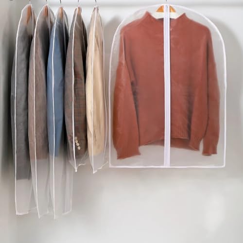 Kit 5 Capas Protetora Terno Vestido Jaqueta Roupas Impermeável Antimofo c/Ziper (M)