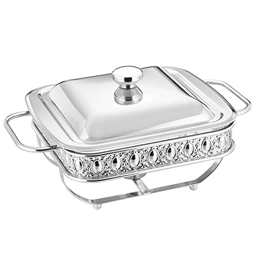 Générique Service de Buffet et Chauffe-Plats 1,8 l, Ensemble de Buffet avec Plateau en Verre pour buffets, Mariages, fêtes, banquets et événements...