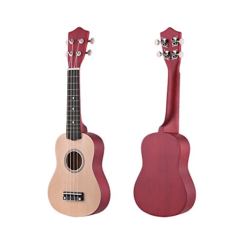 HUIOP 21 Polegada Ukulele Soprano Acústico Ukelele Uke Kit Basswood com Saco de Transporte Uke Cinta