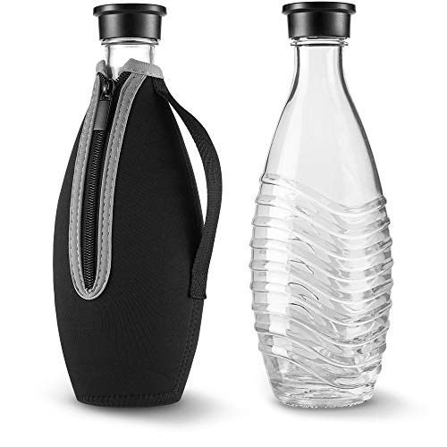 Flasche Schutzhülle NUR für Crystal Glasflasche - Flaschenhülle aus Neopren für Glaskaraffe Draussen - Flaschen Tasche Schützt vor Kratzern