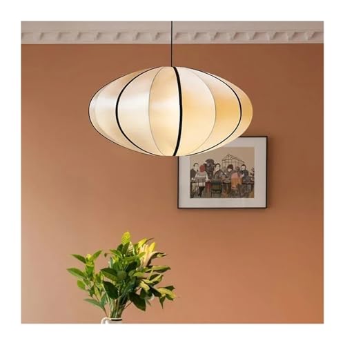 Lustre de salon en soie contre la lumière agressive, suspension LED zen japonaise de 40cm