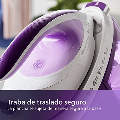 Philips GC8752/30 PerfectCare Performer - Centro de planchado para vapor (hasta 450 g, 6,5 bar, depósito de agua extraíble, 1,8 L)