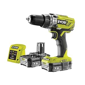 Ryobi R18PD3-215GZ 18 V ONE+ Cordless Combi Drill Starter Kit (2 x 1.5 Ah)