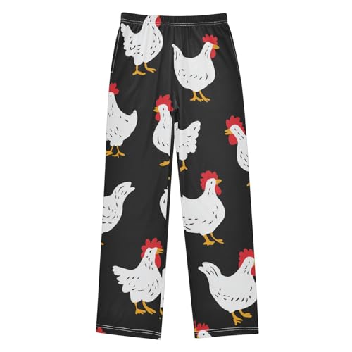 ZZXXB Cock Print Boys Long Pants Soft Trousers Elastic Waist Kids Lounge Bottoms with Pockets S-XL