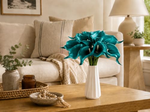 Image of Mandy's 12pcs Teal Calla Lily Artificial Flowers