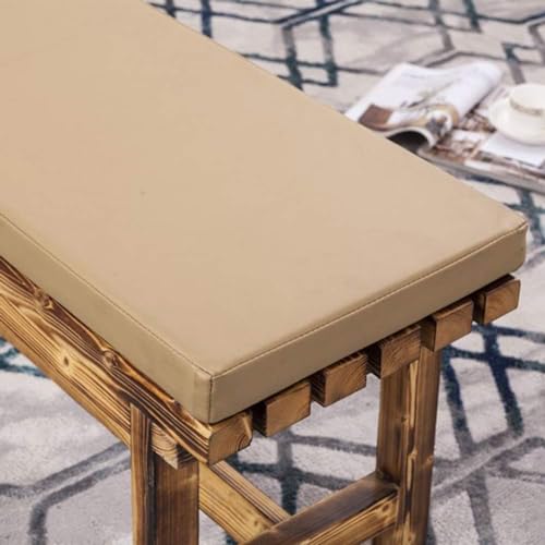 カーキレザーベンチクッション 厚さ5.1cm ソフト&防水 屋内屋外用チェアパッド 滑り止め ガーデンテラス スイングシートピロー ソファクッション (149.9 x 30.5 x 5.1 cm)