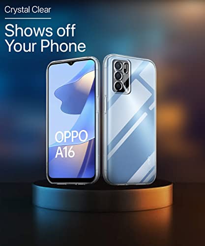 Image of WOW IMAGINE Crystal Clear Transparent Back Case Cover for Oppo A16 | Full Device & Camera Protection Shockproof TPU Silicone Back Cover Case - Transparent
