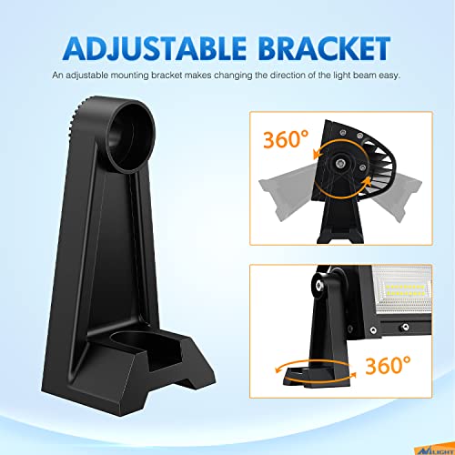Image of Nilight 2PCS Side-Mounted Brackets Universal Adjustable Mounting Brackets for LED Light Bar, 2 Years Warranty,Black